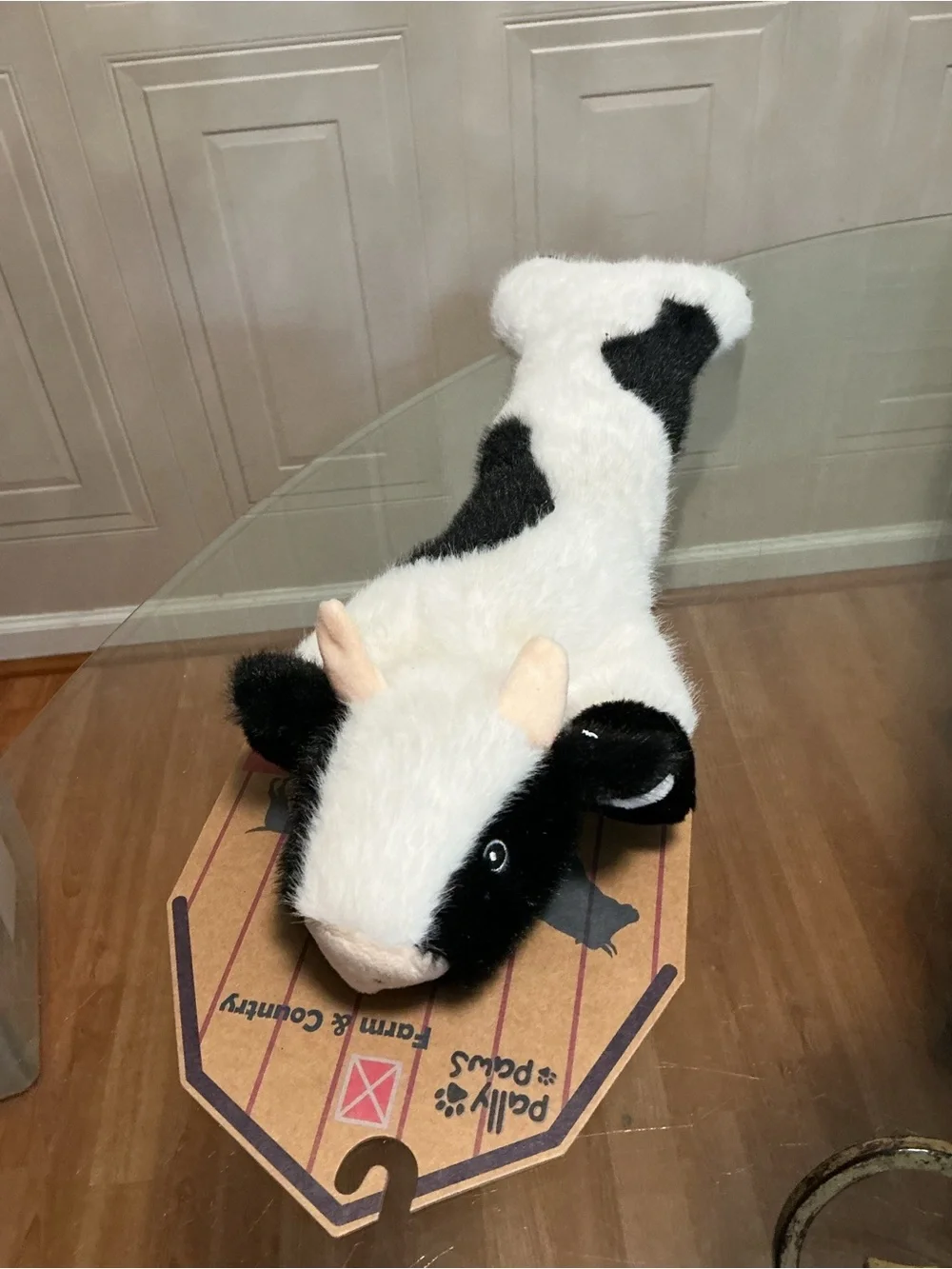 Brand New Pally Paw Long Body  Cow Dog Toy Clinker & Squeaker 24”